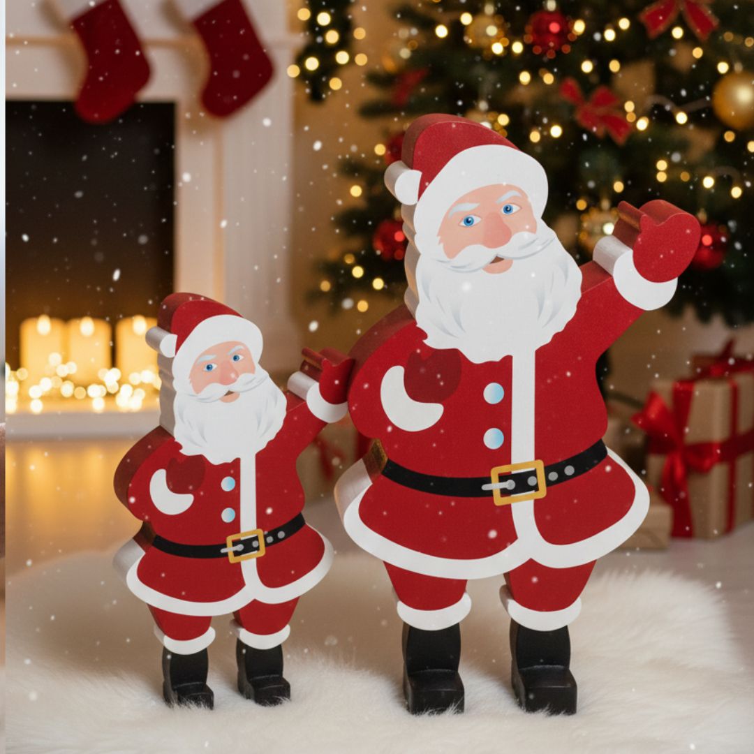 Babbo Natale in Legno Laccato