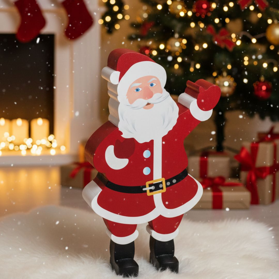 Babbo Natale in Legno Laccato