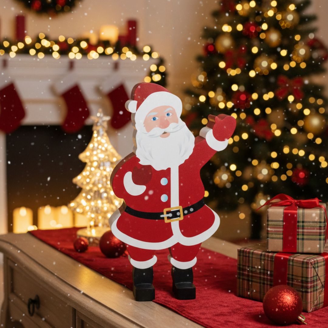 Babbo Natale in Legno Laccato