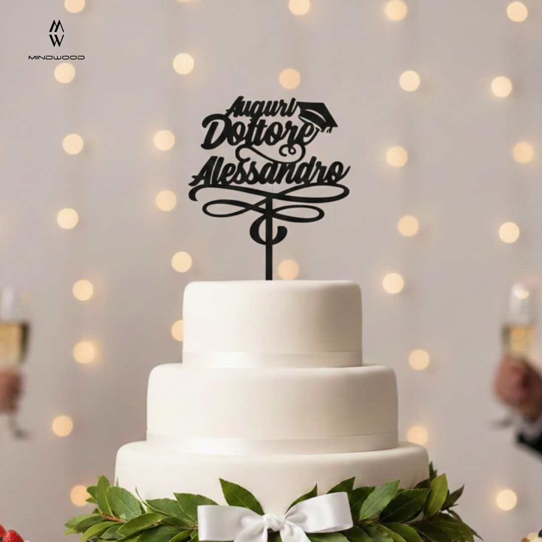 CakeTopper in Legno Personalizzato per Laurea