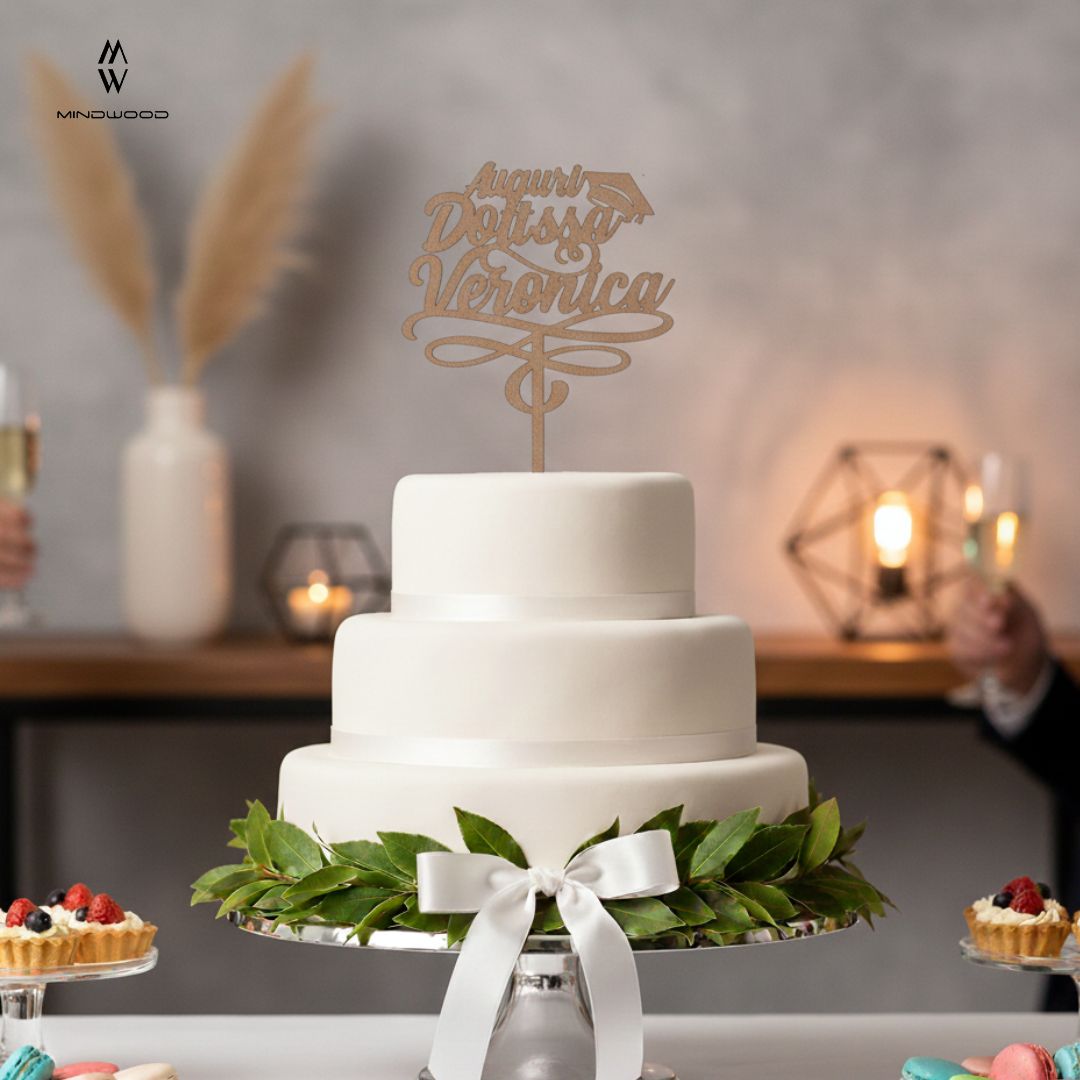CakeTopper in Legno Personalizzato per Laurea