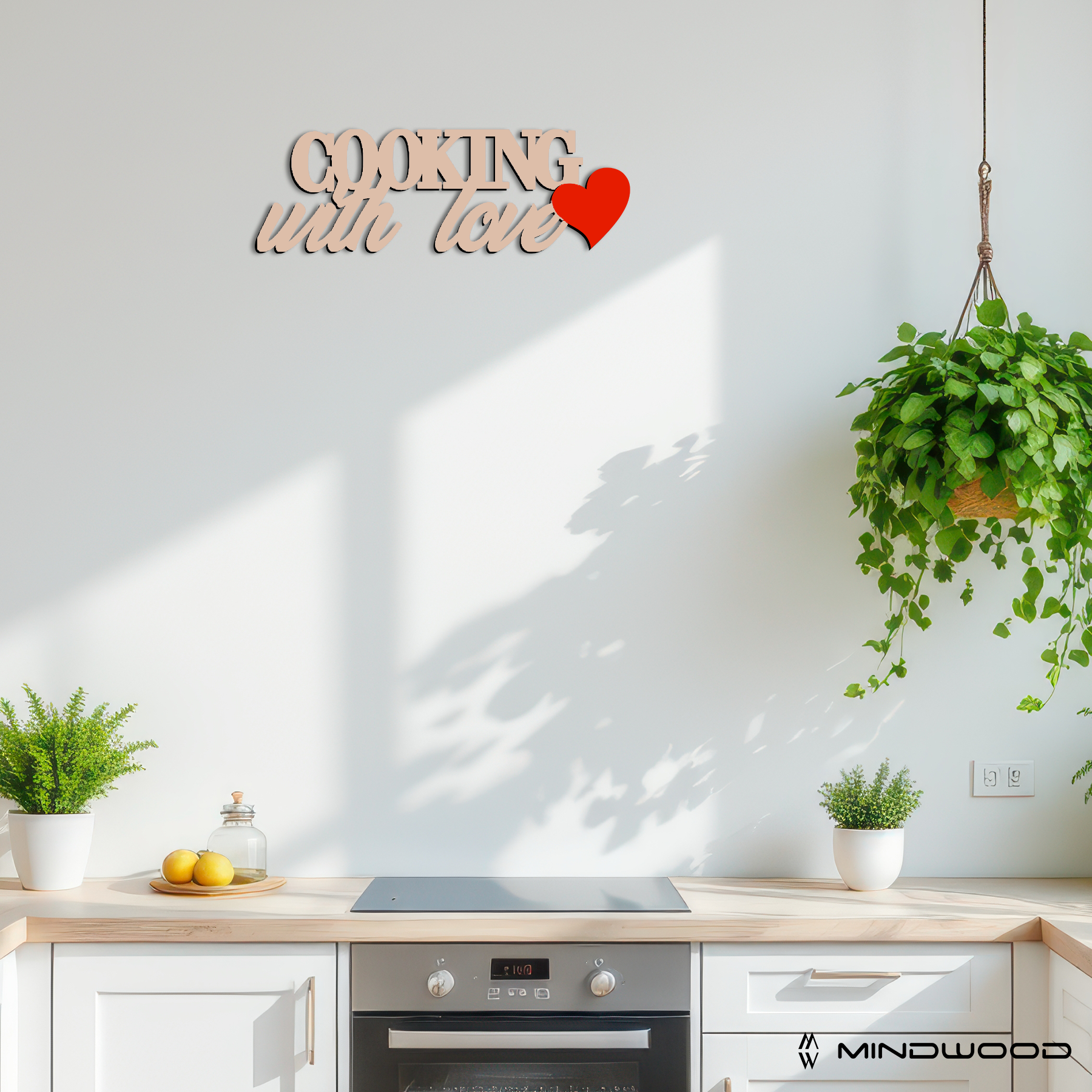 Scritta in Legno Cooking With Love