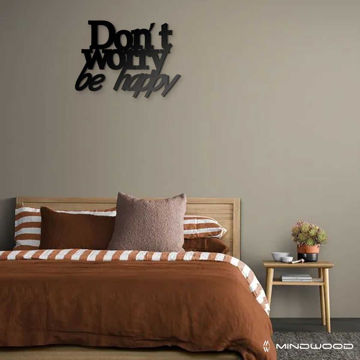 Scritta in Legno Don't Worry Be Happy