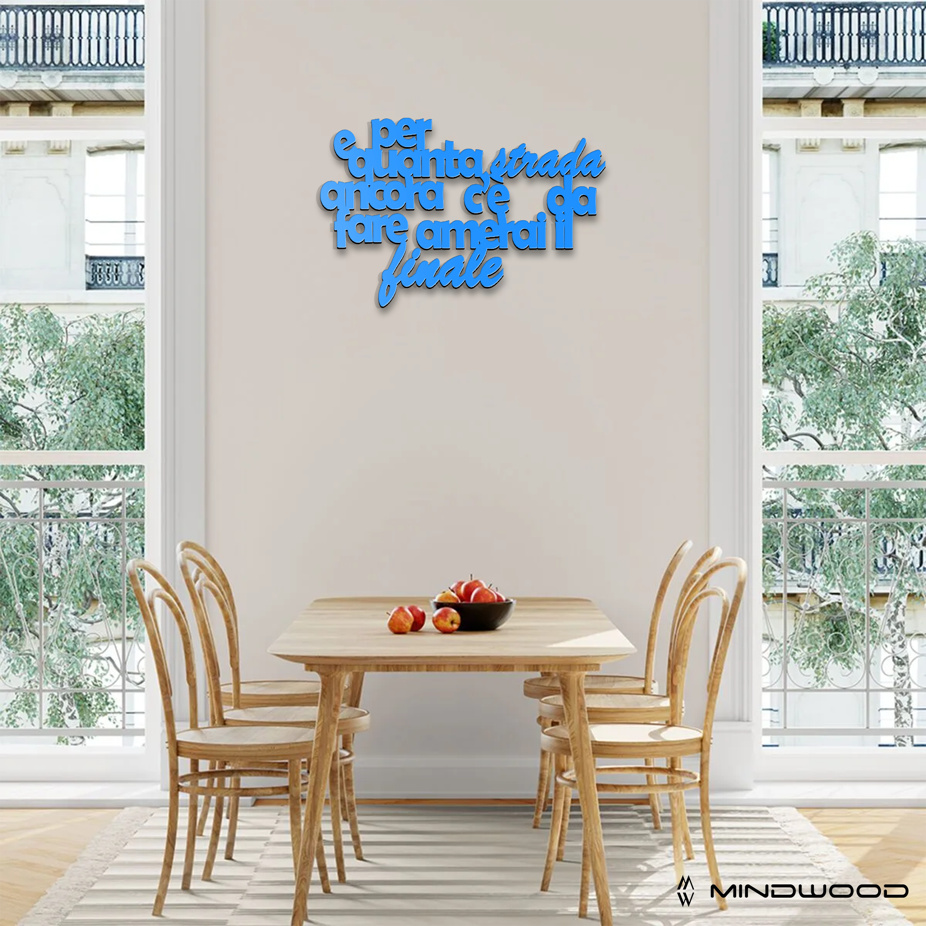 Scritta in Legno E per quanta strada