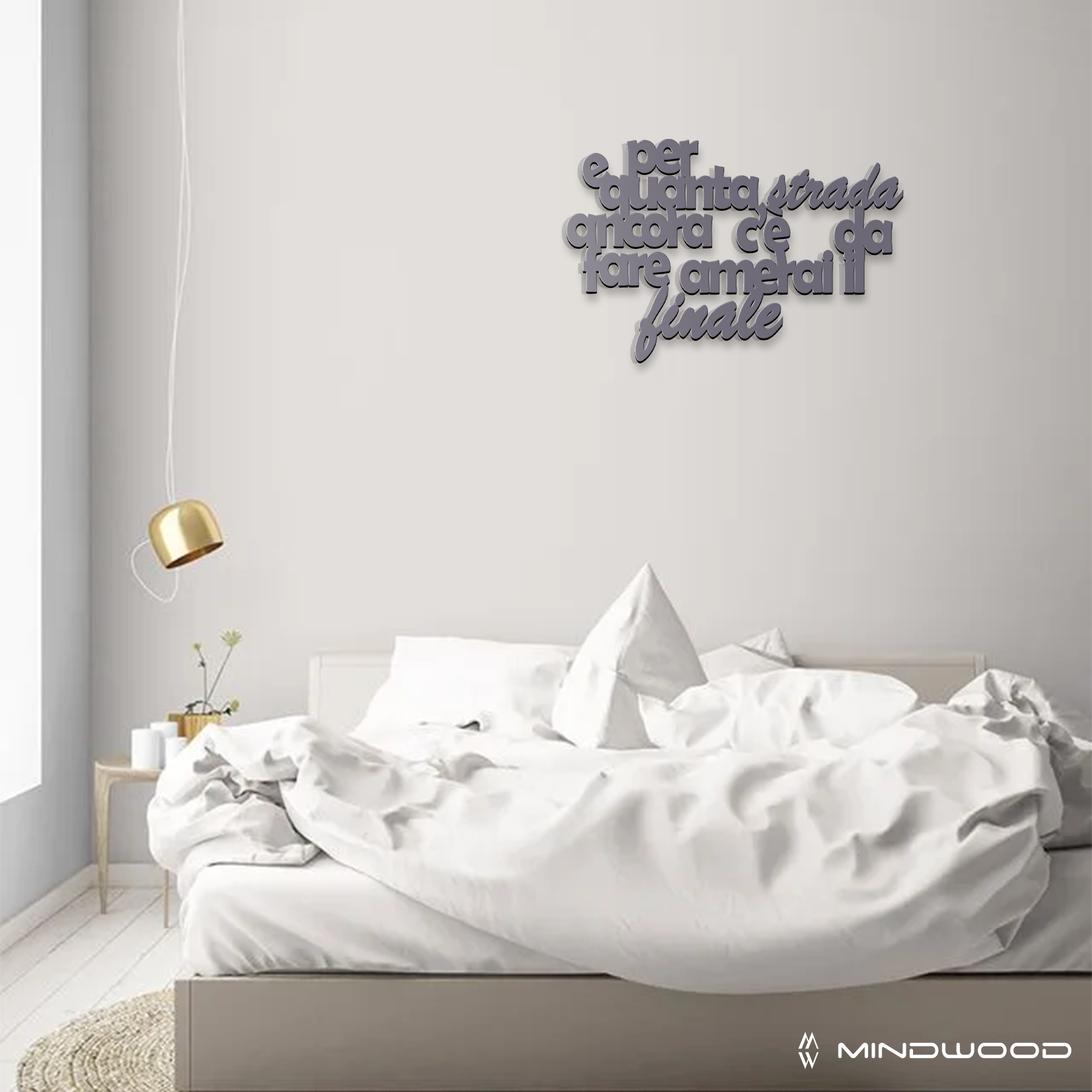 Scritta in Legno E per quanta strada