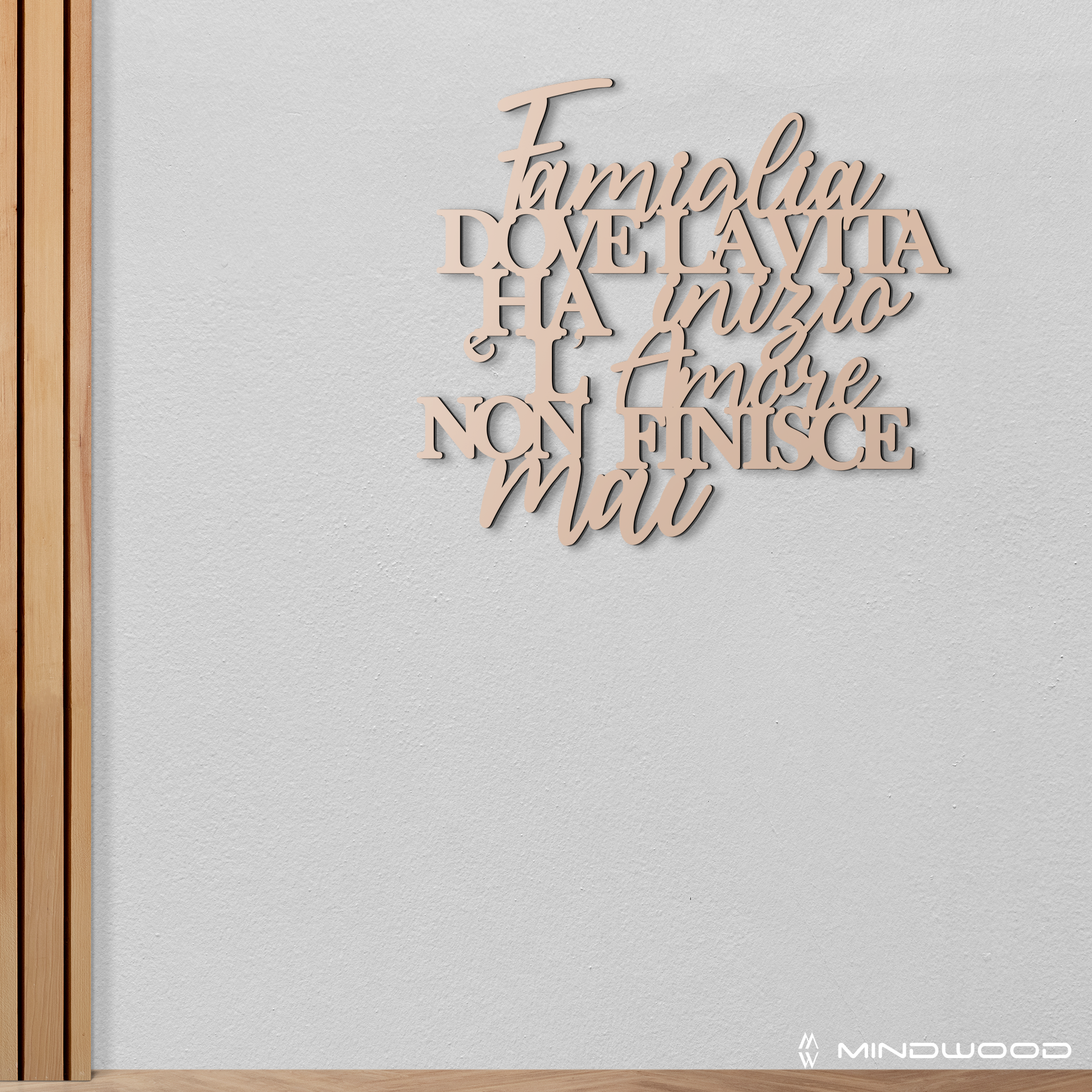 Scritta in Legno Famiglia Dove la Vita ha Inizio