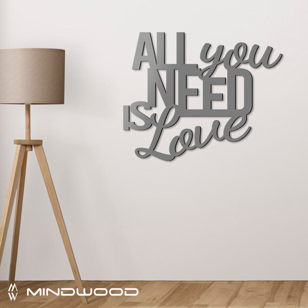 Scritta in Legno All you Need is Love