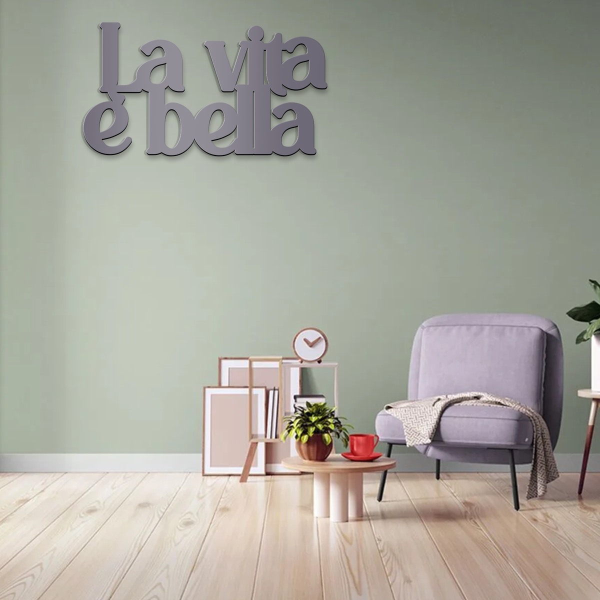 Scritta in Legno La vita è bella