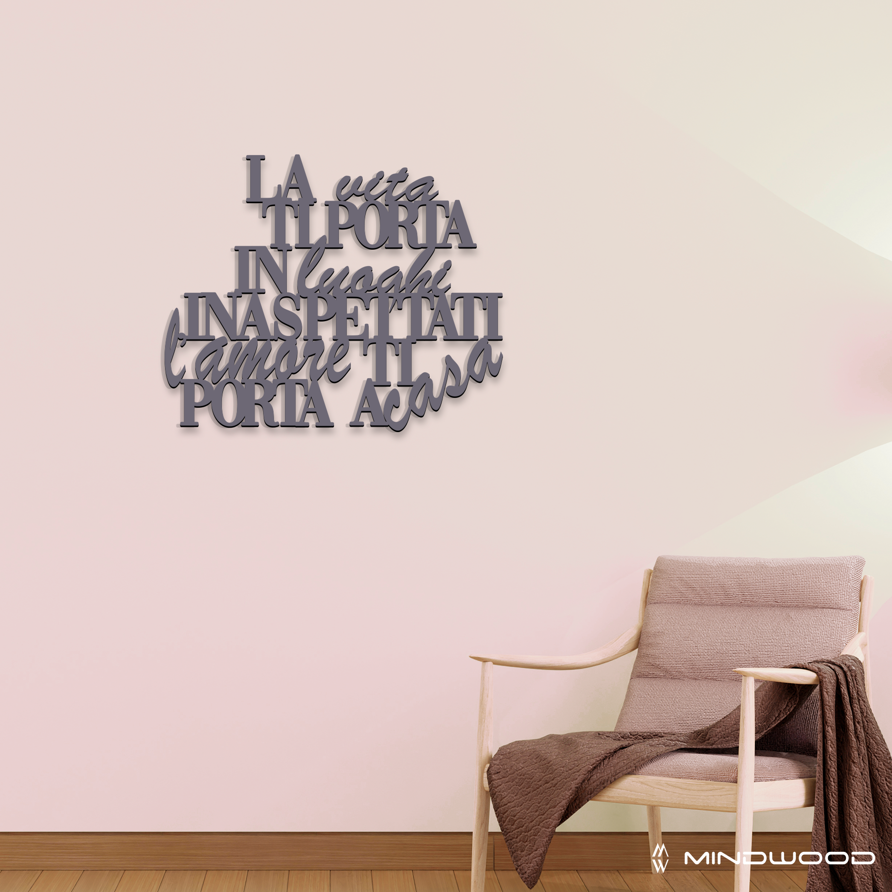 Scritta in Legno La vita ti porta in luoghi inaspettati