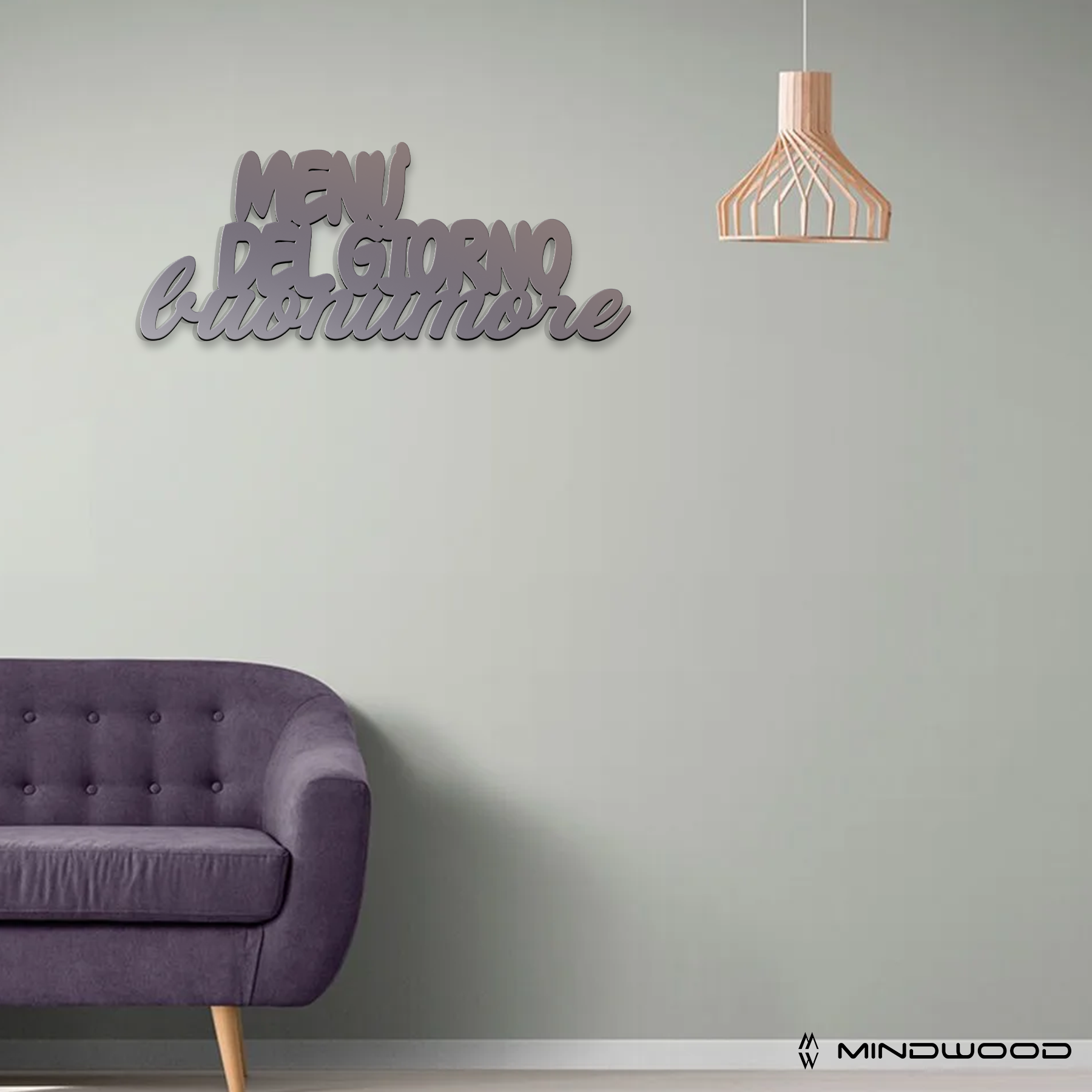 Scritta in Legno Menù del giorno buonumore