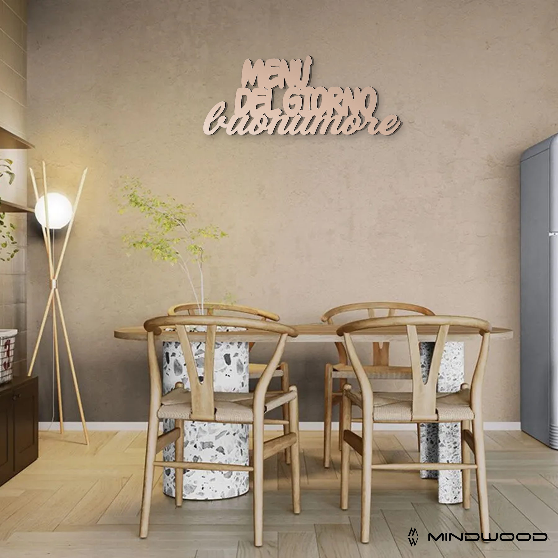 Scritta in Legno Menù del giorno buonumore