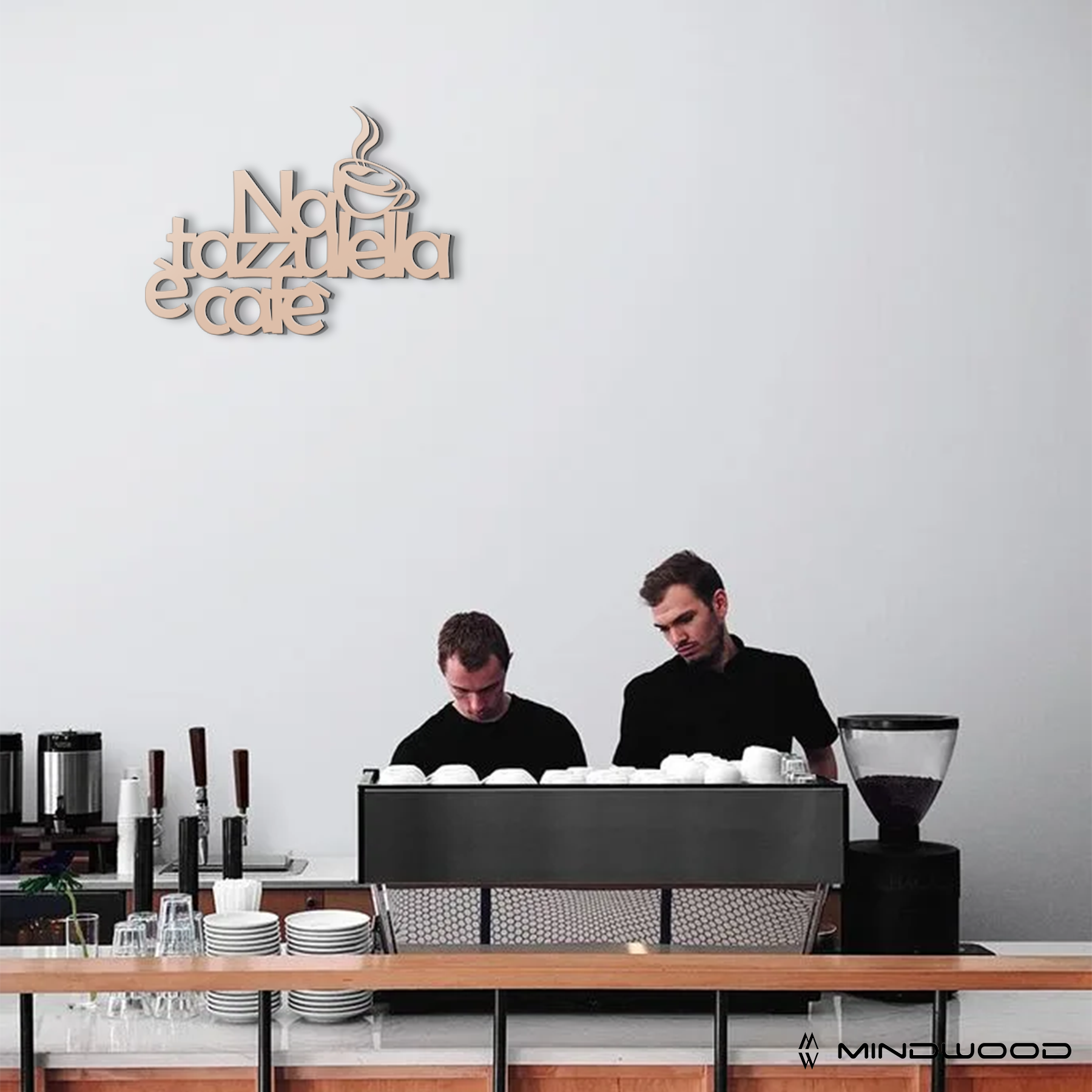 Scritta in Legno Na tazzulella e cafè