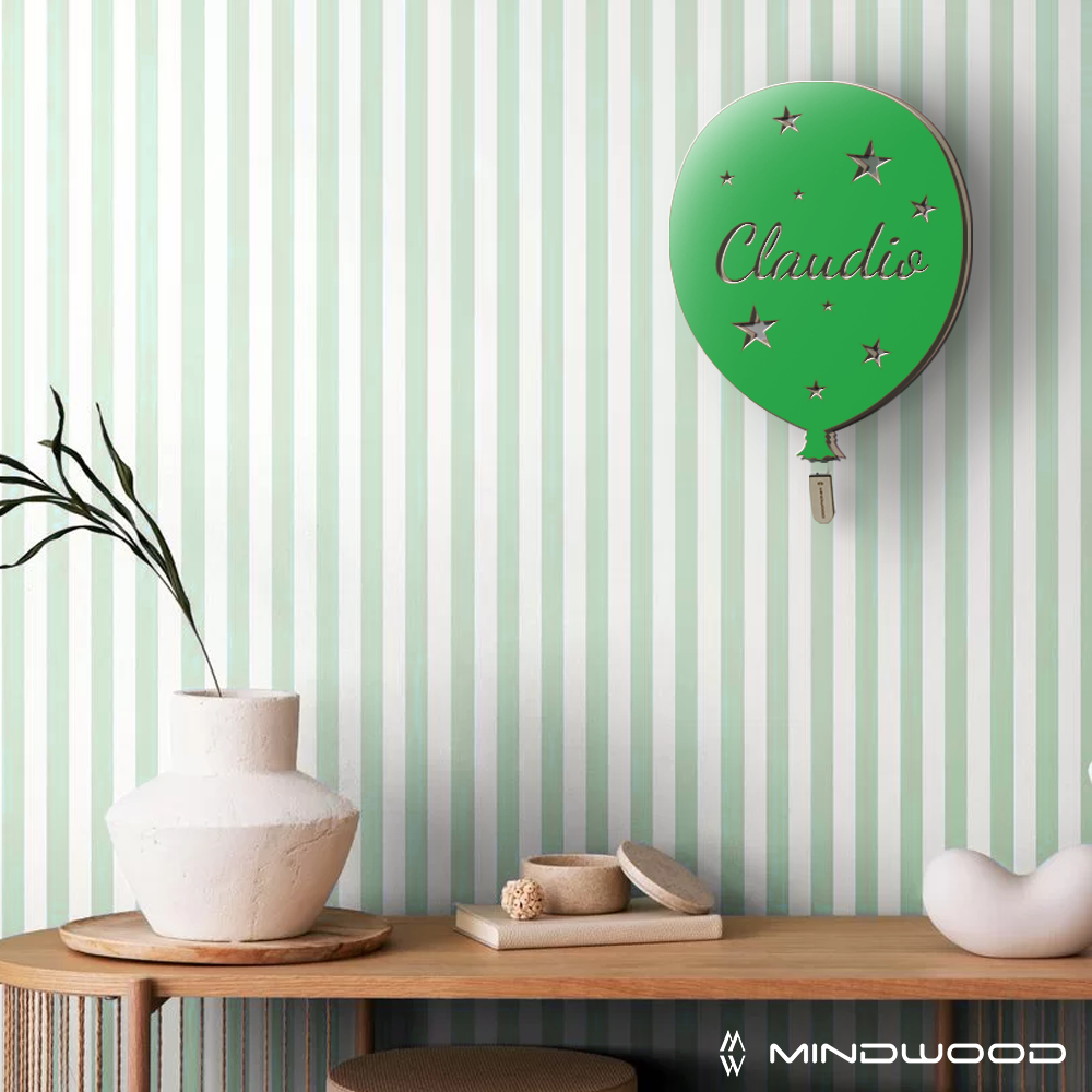 Lampada Palloncino a Parete con Nome Personalizzato