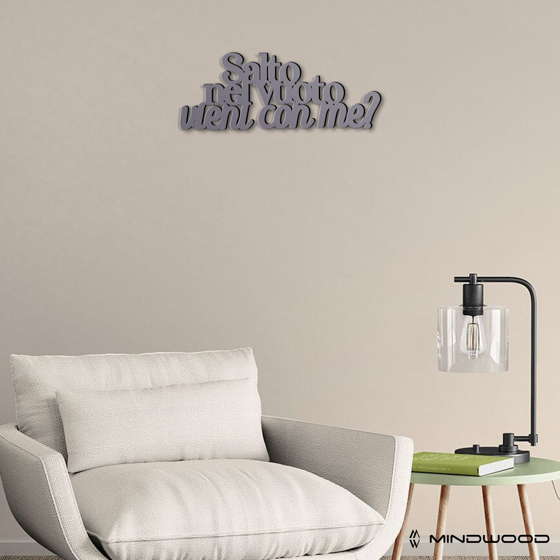 Scritta in Legno Salto nel vuoto