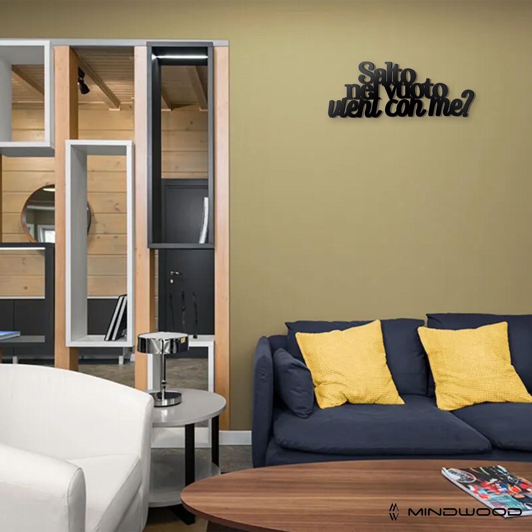 Scritta in Legno Salto nel vuoto