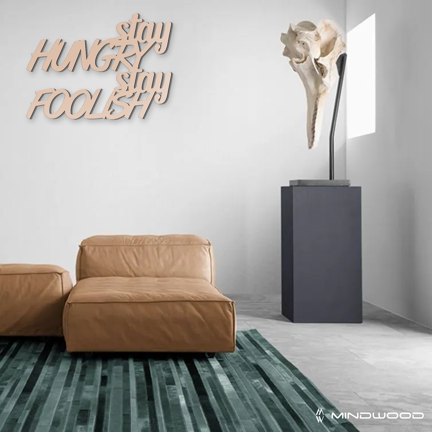 Scritta in Legno Stay Hungry Stay Foolish