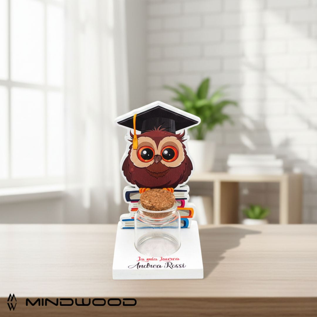 Portaconfetti Laurea personalizzabile con Gufo