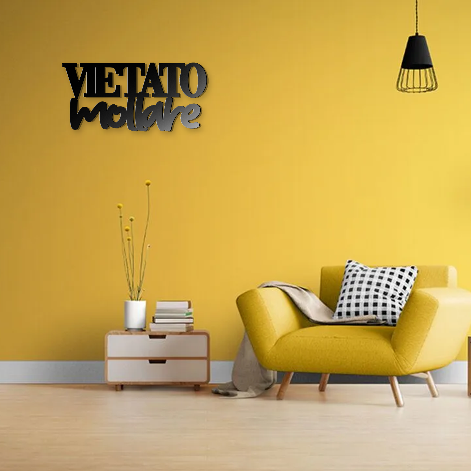 Scritta in Legno Vietato Mollare